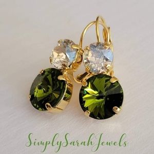 Austrian Crystal Earrings in Gold